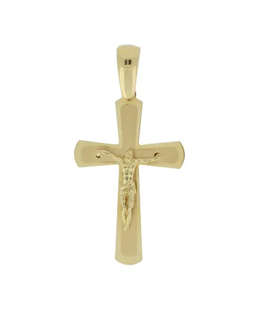 18CT Y/G CRUCIFIX 502